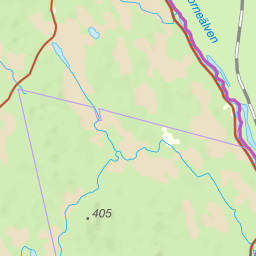 Kartta kalastusalueesta Pentäsjoki fiskevårdsområde